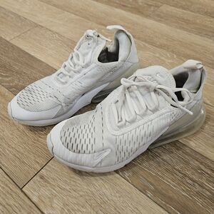 NikeNike Air Max 270 Women's 7 Youth 5Y Triple White Shoes Sneakers